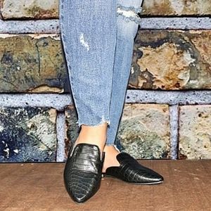 Black Bamboo mule slides